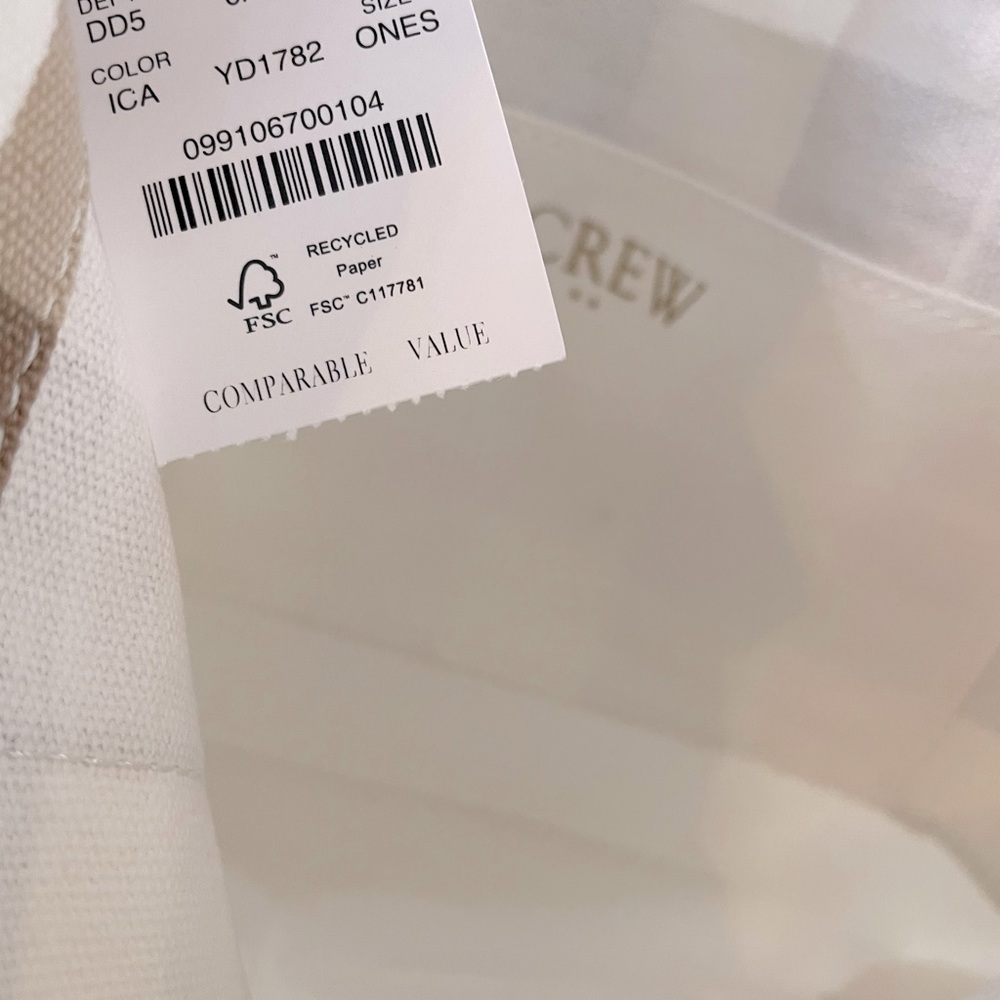 J. CREW FACTORY Mini Structured Canvas Plaid Tote Bag - New With Tags - Picture 9 of 9
